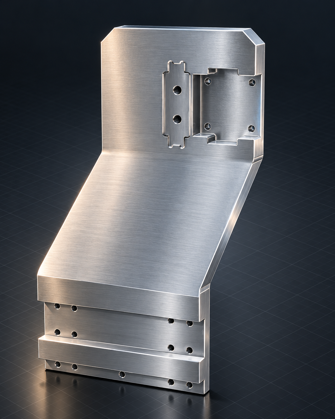 Machined aluminum mounting bracket