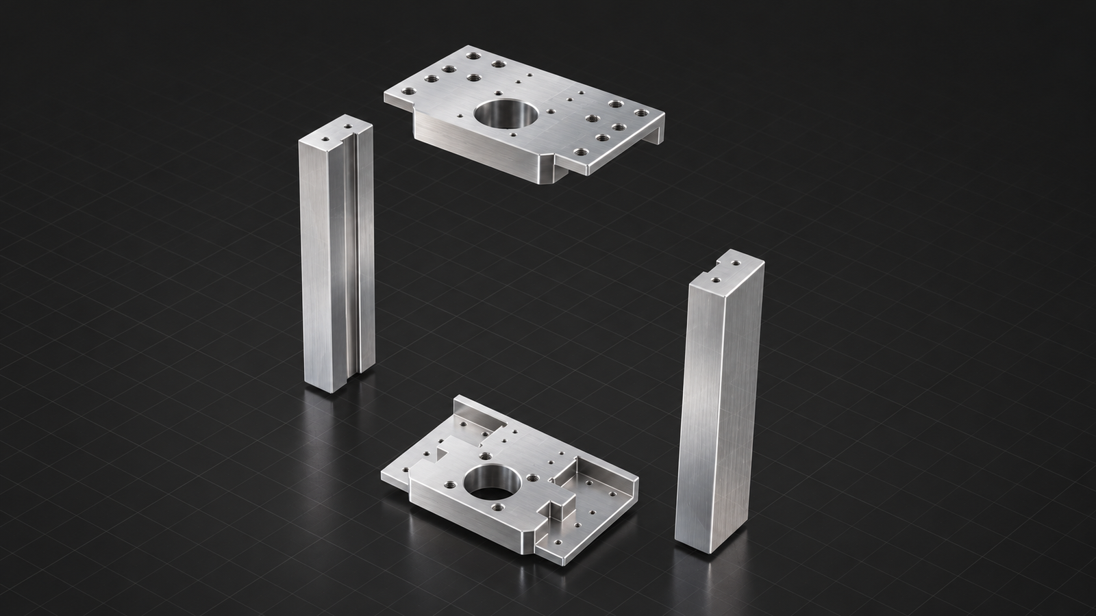 Machined aluminum Z-axis assembly components